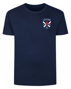 Bigdude Scotland Football Print T-Shirt Navy